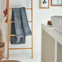 Drap De Douche*alinea Drap de douche bouclette en coton - anthracite 70x140cm Gris