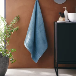 Drap De Douche*alinea Drap de douche bouclette en coton - 70x140cm Bleu autan