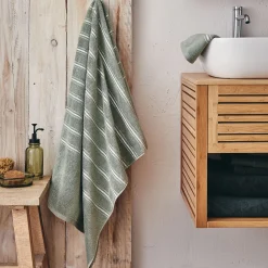 Drap De Douche*alinea Drap de douche en coton - olivier 70x140cm Vert