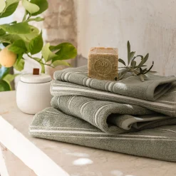 Drap De Douche*alinea Drap de douche en coton - olivier 70x140cm Vert