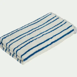Drap De Douche*alinea Drap de douche en coton à rayures 70x140cm - Bleu