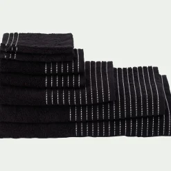 Drap De Douche*alinea Drap de douche en coton - 70x140cm Noir