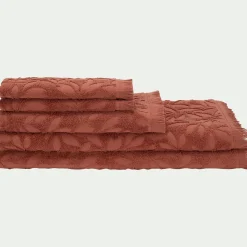 Drap De Douche*alinea Drap de douche en coton motif floral 70x140cm - terracotta Rouge