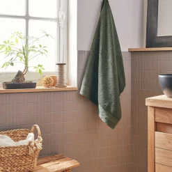 Drap De Douche*alinea Drap de douche en coton peigné - cèdre 70x140cm Vert