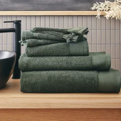 Drap De Douche*alinea Drap de douche en coton peigné - cèdre 70x140cm Vert