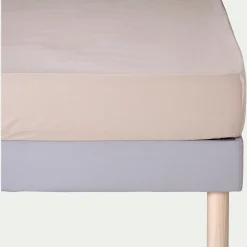 Drap Housse*alinea Drap housse en coton bio 90x200cm b30cm - alpilles Beige