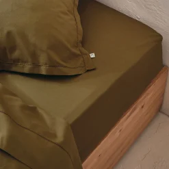 Drap Housse*alinea Drap housse en coton bio 140x200cm b30cm - mousse Vert