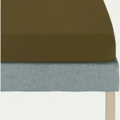 Drap Housse*alinea Drap housse en coton bio 140x200cm b30cm - mousse Vert