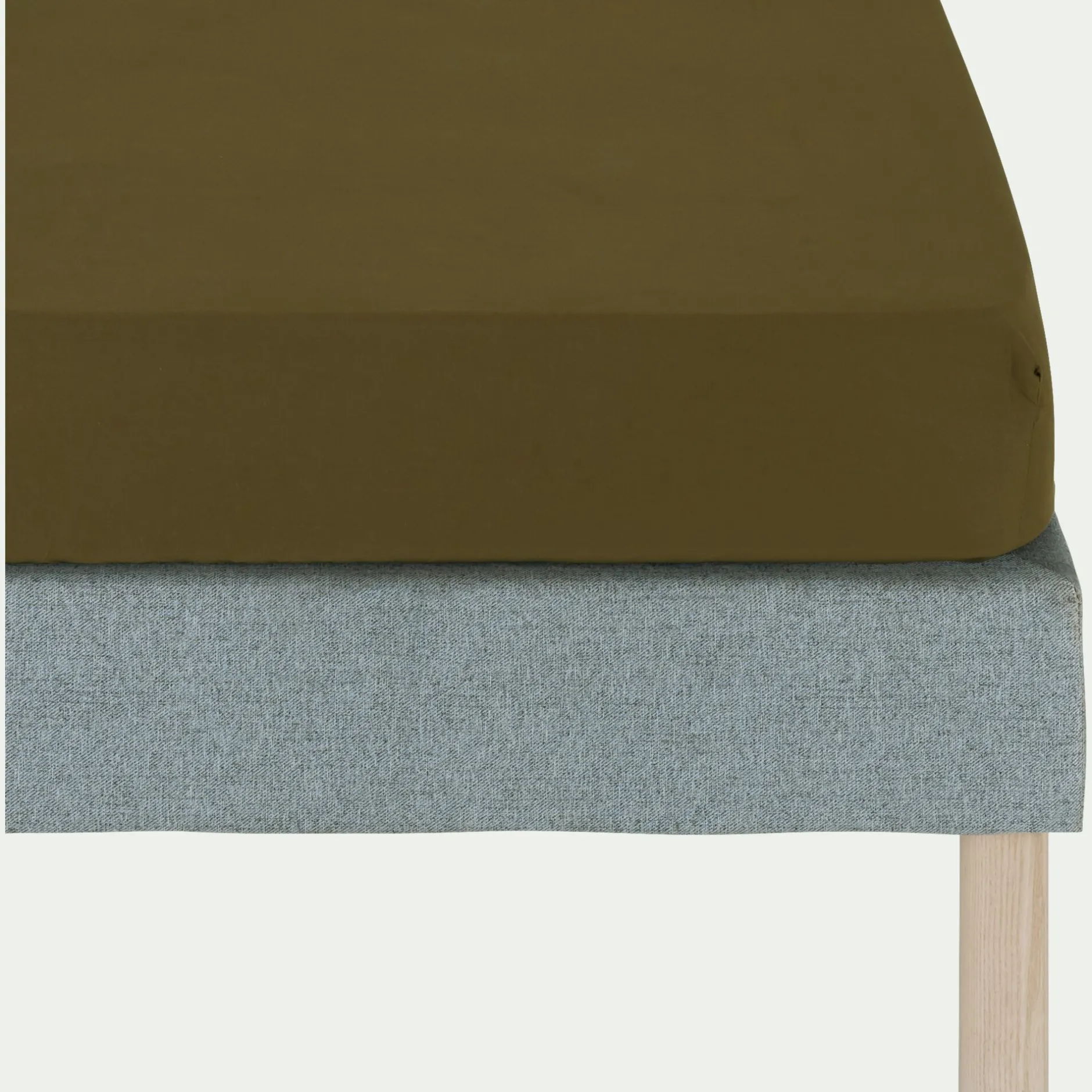 Drap Housse*alinea Drap housse en coton bio 140x200cm b30cm - mousse Vert