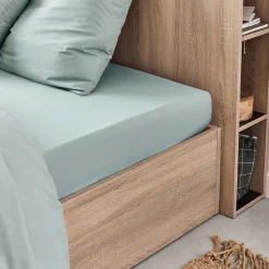 Drap Housse*alinea Drap housse en coton 140x200cm B30cm - calaluna Bleu