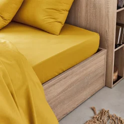 Drap Housse*alinea Drap housse en coton 140x200cm B25cm - genet Jaune