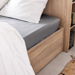 Drap Housse*alinea Drap housse en coton 90x200cm B25cm - restanque Gris