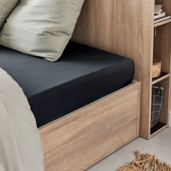 Drap Housse*alinea Drap housse en coton 160x200cm B25cm - calabrun Gris