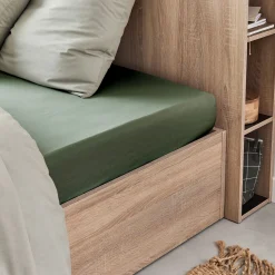 Drap Housse*alinea Drap housse en coton 140x200cm B25cm - cèdre Vert