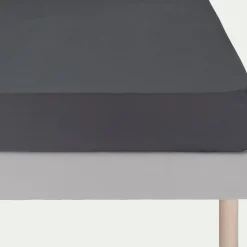Drap Housse*alinea Drap housse en coton 90x200cm b25cm - ardoise Gris