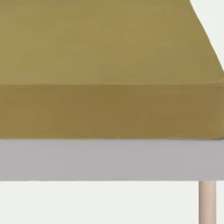 Drap Housse*alinea Drap housse en lin lavé 140x200cm B28cm - alep Jaune