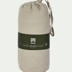 Drap Housse*alinea Drap housse en lin lavé 140x200cm B28cm - Beige