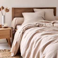 Drap Housse*alinea Drap housse en lin lavé 140x200cm B28cm - Beige