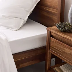 Drap Housse*alinea Drap housse en percale de coton 140x200cm B30cm - Blanc