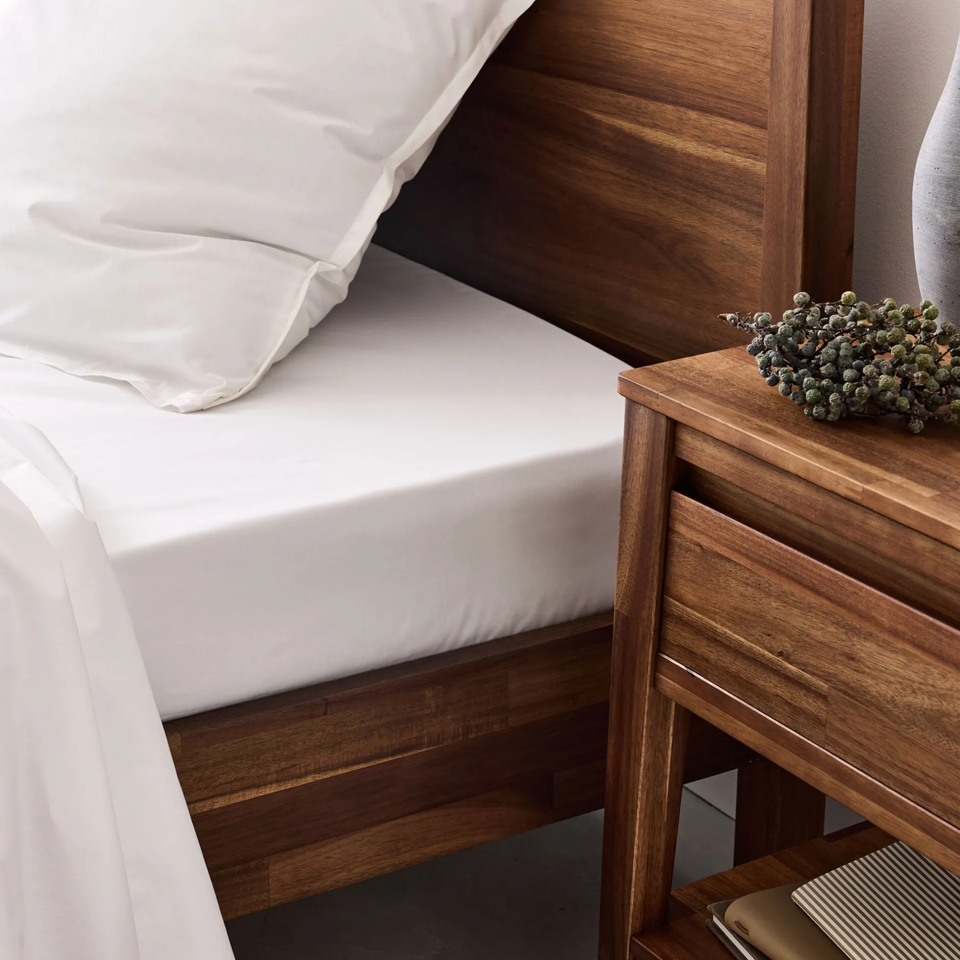 Drap Housse*alinea Drap housse en percale de coton 140x200cm B30cm - Blanc