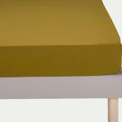 Drap Housse*alinea Drap housse en percale de coton 140x200cm B30cm - alep Jaune