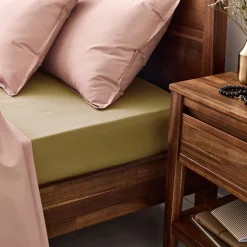 Drap Housse*alinea Drap housse en percale de coton 140x200cm B30cm - alep Jaune