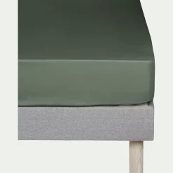 Drap Housse*alinea Drap housse en percale de coton 140x200cm B30cm - cèdre Vert