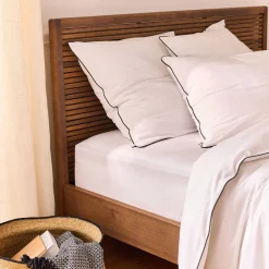 Drap Housse*alinea Drap housse en percale de coton 160x200cm B30cm - Blanc