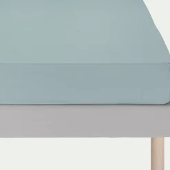 Drap Housse*alinea Drap housse en percale de coton 160x200cm B30cm - calaluna Bleu