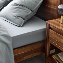 Drap Housse*alinea Drap housse en percale de coton 160x200cm B30cm - calaluna Bleu