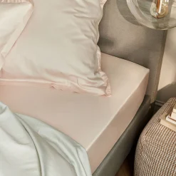 Drap Housse*alinea Drap housse en satin lavé 160x200cm B30cm - pétale Rose