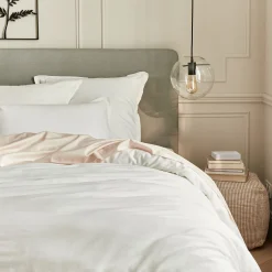 Drap Housse*alinea Drap housse en satin lavé 140x200cm B30cm - ventoux Blanc