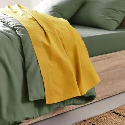 Drap Plat*alinea Drap plat en coton 270x300cm - genet Jaune