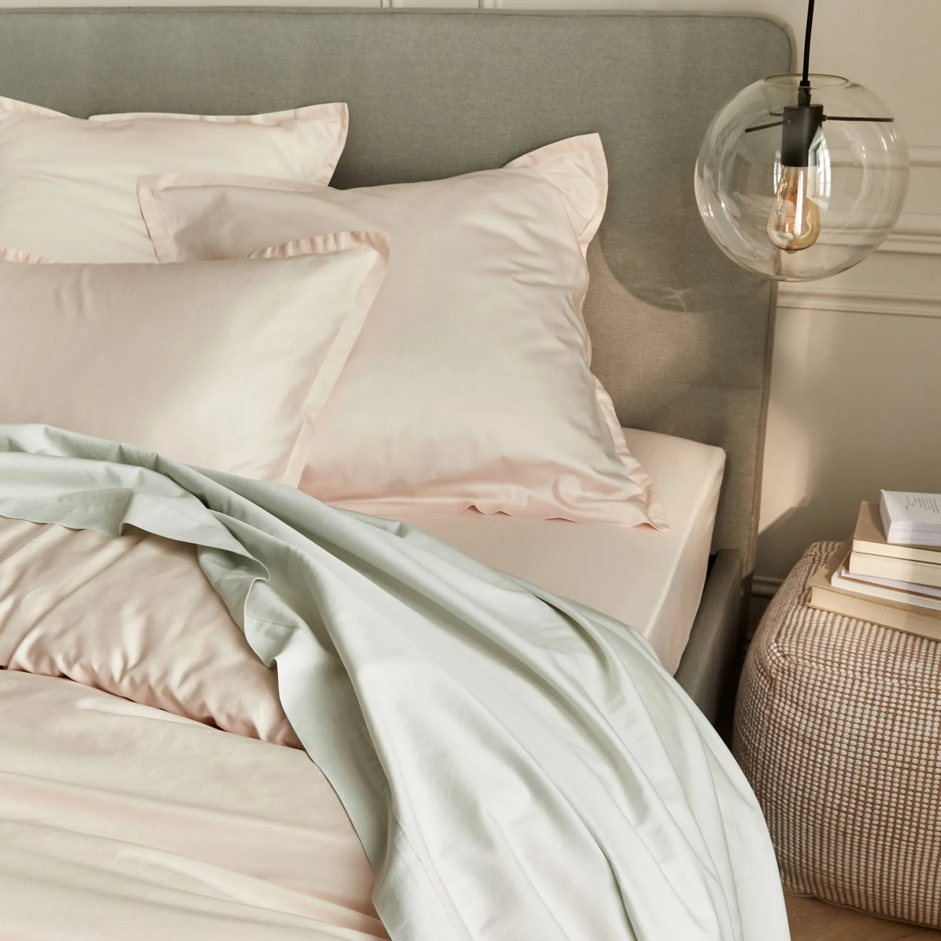 Drap Plat*alinea Drap plat en satin lavé 270x300cm - opaline Vert