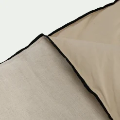 Couvre-Lit*alinea Édredon en lin et coton 100x180cm piquage pompons double faces - écru Blanc