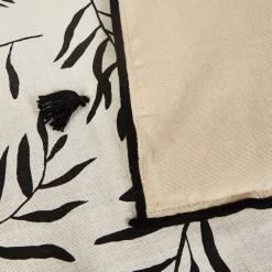 Couvre-Lit*alinea Édredon en lin et coton 100x180cm motif Aloyse - et noir Blanc
