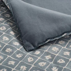 Couvre-Lit*alinea Édredon finition croquet en coton 100x180cm - Bleu