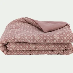 Couvre-Lit*alinea Édredon finition croquet en coton 100x180cm - Rose