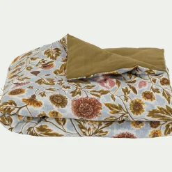 Couvre-Lit*alinea Édredon 100x180cm motif Provence en coton - Marron