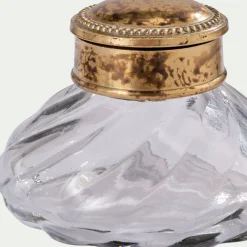 Objet Décoratif De Noël*alinea Encrier décoratif en métal et verre D9xH6cm - Transparent