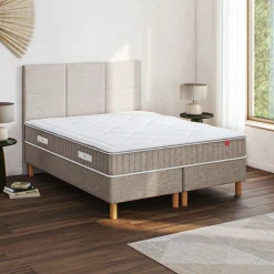 Epeda|Ensemble Matelas & Sommier*alinea Ensemble matelas ressorts+sommier ferme Epeda H68cm 2x80x200cm - Grège