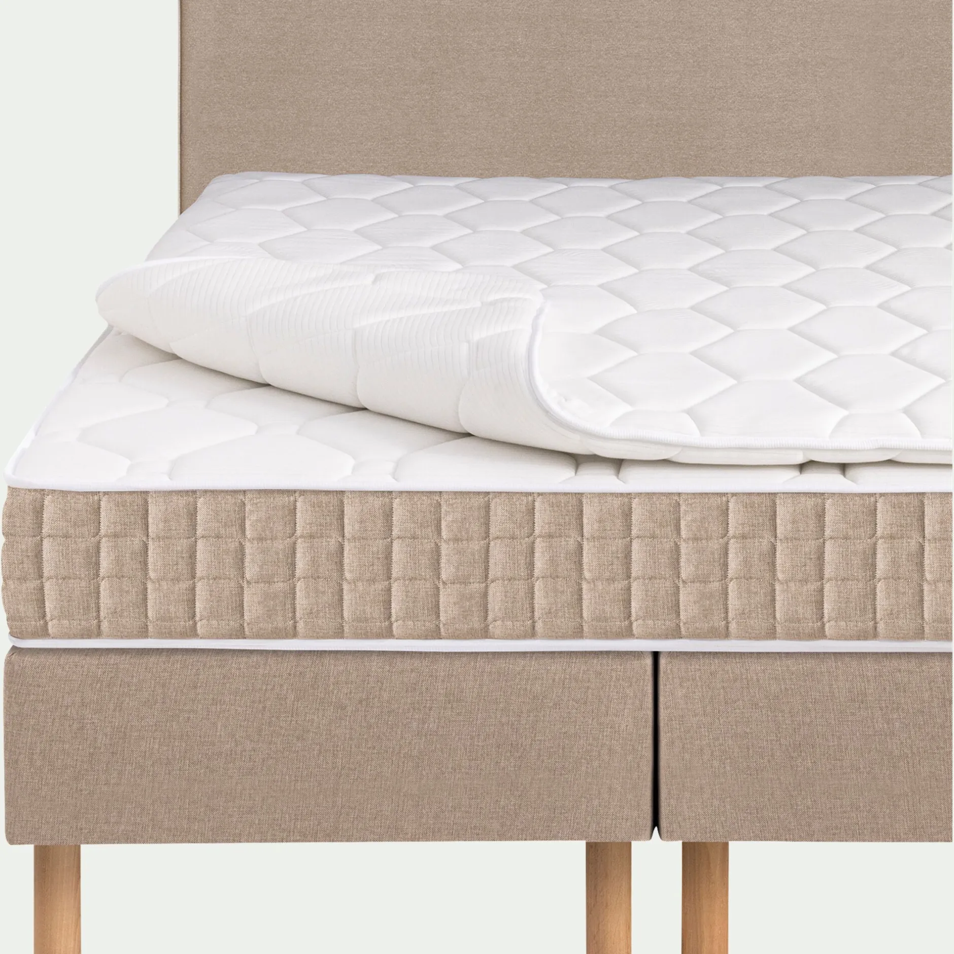 Ensemble Matelas & Sommier|Lit Adulte*alinea Ensemble matelas ressorts + sommier H24cm 2x80x200cm - roucas Beige