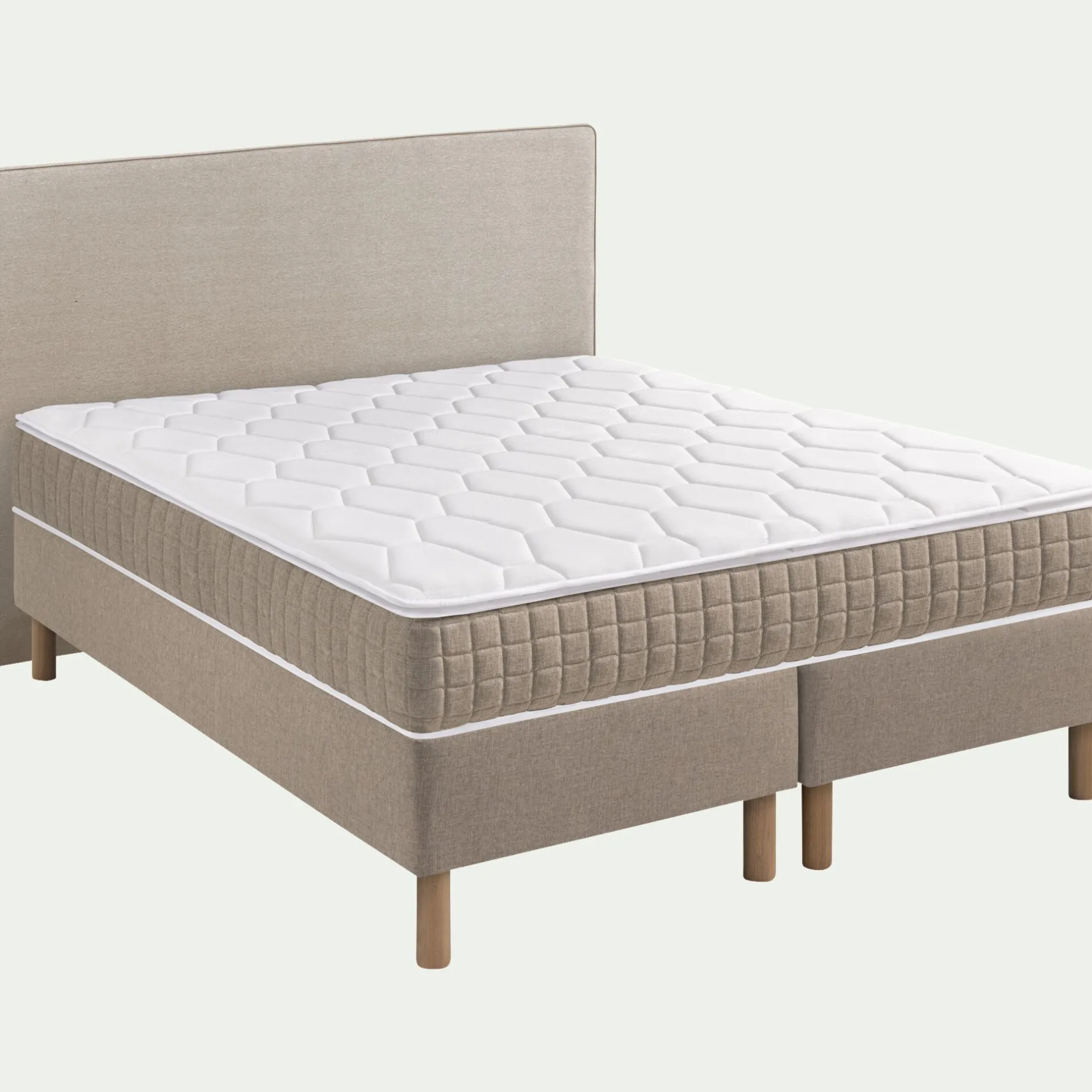 Ensemble Matelas & Sommier|Lit Adulte*alinea Ensemble matelas ressorts + sommier H24cm 2x80x200cm - roucas Beige