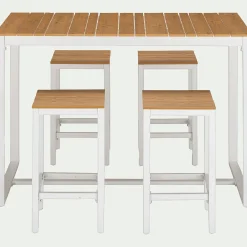 Table Haute De Jardin|Table De Jardin*alinea Ensemble table haute de jardin et 4 tabourets - bois clair