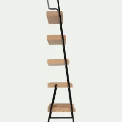 Bibliothèque Et Étagère*alinea Etagère 5 tablettes plaquée frêne et métal noir - L80cm Bois clair