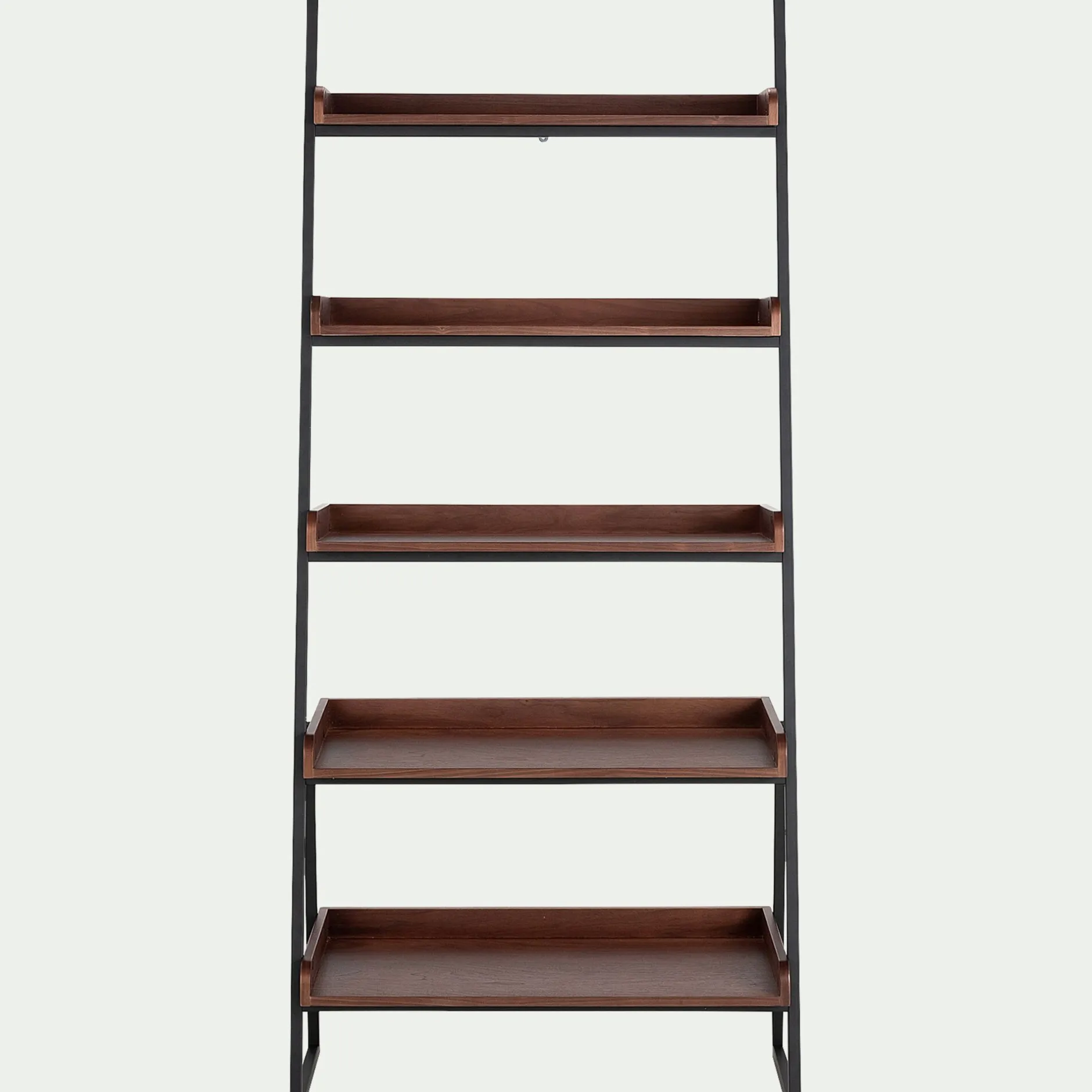 Bibliothèque Et Étagère*alinea Etagère 5 tablettes plaquée noyer et métal noir - L80cm Bois foncé