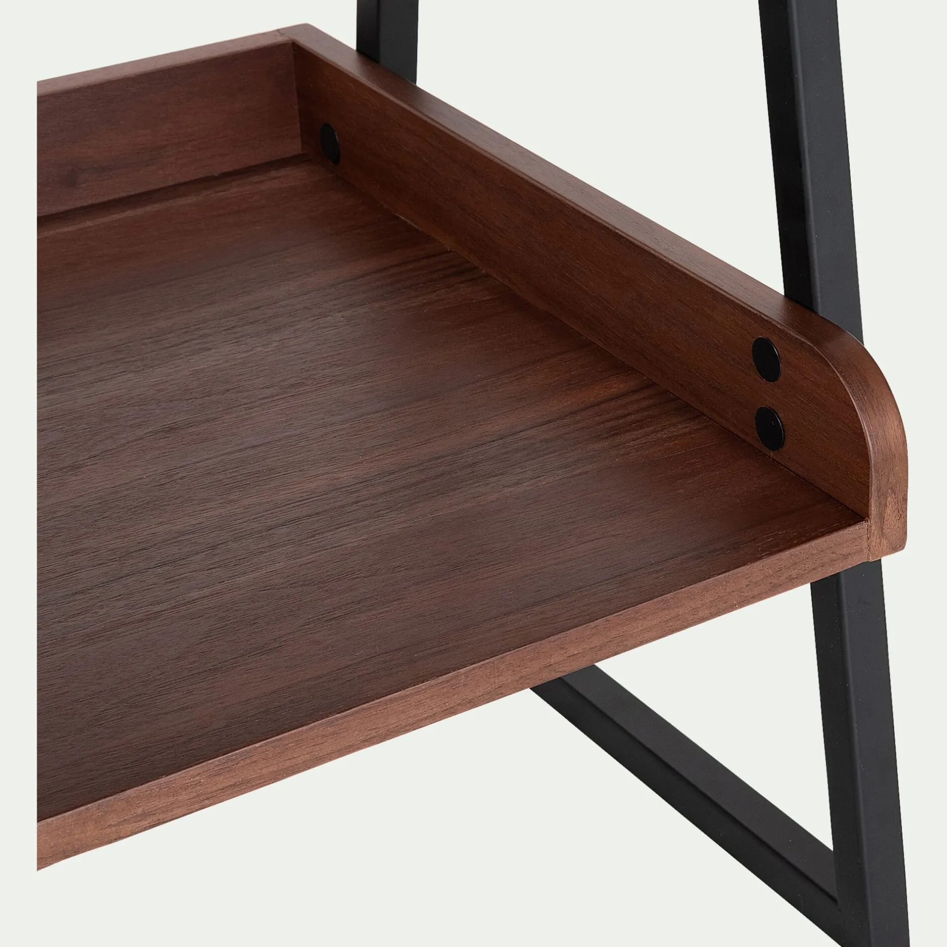 Bibliothèque Et Étagère*alinea Etagère 5 tablettes plaquée noyer et métal noir L40cm - Bois foncé