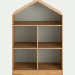Bibliothèque Enfant|Bibliothèque Enfant*alinea Etagère maison 5 cases en bois - Bois clair