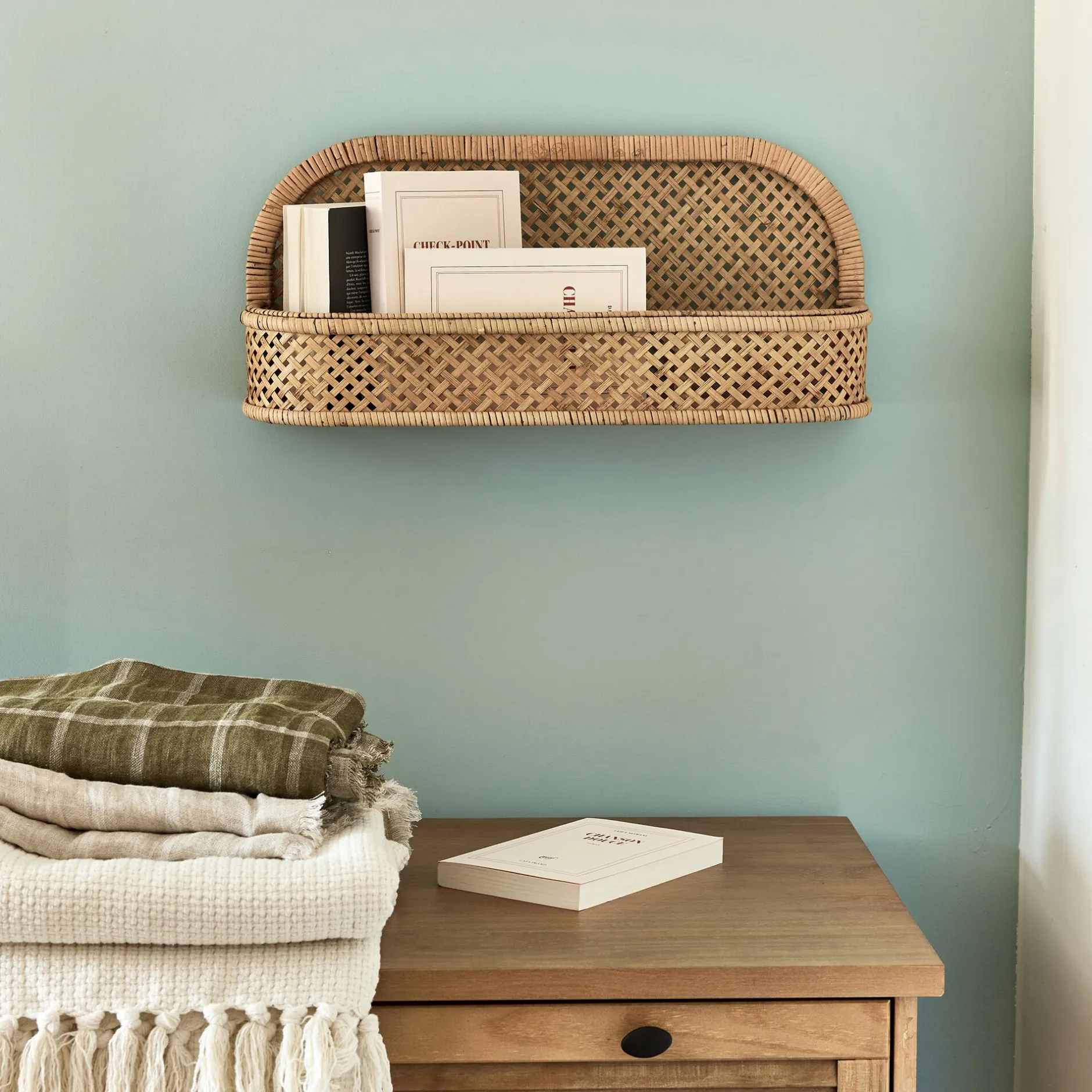 Matelas Enfant|Déco Murale*alinea Etagère murale en bambou - L56xl14xH24cm Naturel