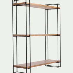 Étagère Murale*alinea Etagère murale en bois et métal - L66xl19xH77,5cm Bois clair